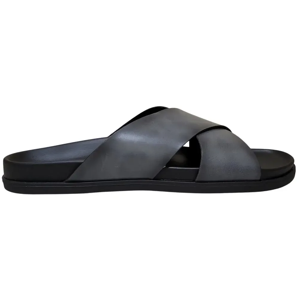 Alfani Men Wallacee Cross Strap Slide Sandals Size US 9M Charcoal Grey